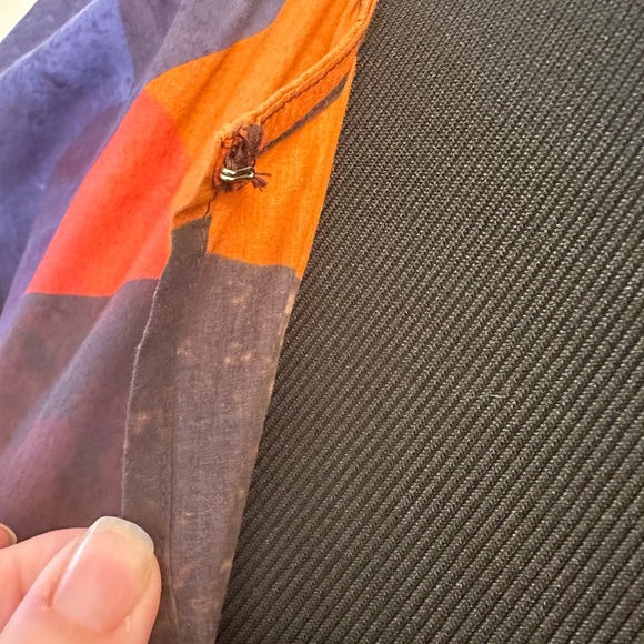 Oliphant Design Maxi V-Neck Dress Watercolor Print Pockets Cotton Tuckernuck - Picture 6 of 9